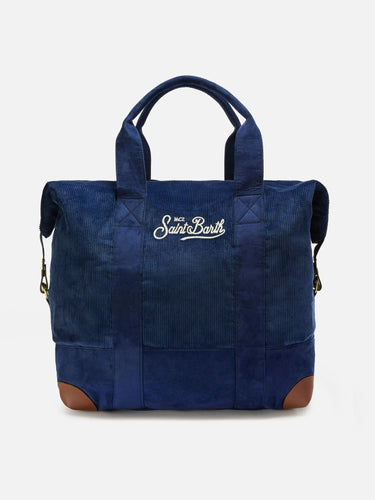 Borsone da Viaggio MC2 Saint Barth in Velluto Blu - Crush Store