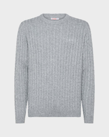 Maglioncino a trecce in lana e cashmere SUN68 K44155 - Crush Store