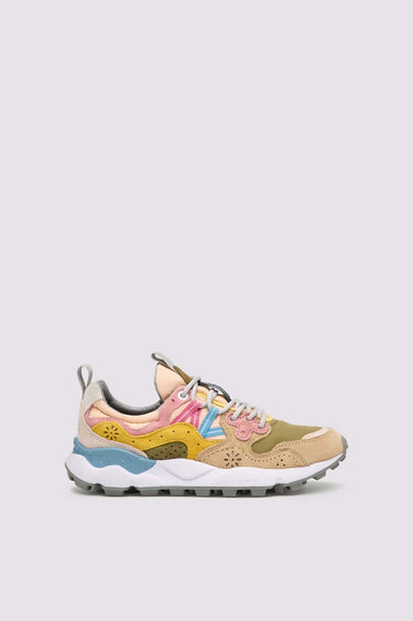 Sneakers Flower Mountain YAMANO 3 Beige - Verde Militare - Rosa - Crush Store