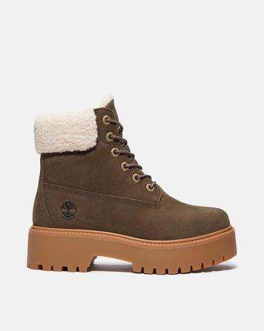 Stivaletti Timberland STONE STREET con Plateau e Pelliccia Marrone Scuro - Crush Store