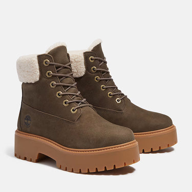 Stivaletti Timberland STONE STREET con Plateau e Pelliccia Marrone Scuro