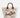 Borsa mare MC2 Saint Barth in cotone Toile De Jouy Marrone - Crush Store