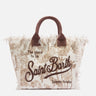 Borsa mare MC2 Saint Barth in cotone Toile De Jouy Marrone - Crush Store