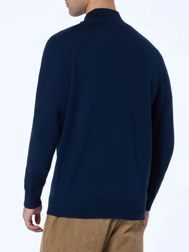 Cardigan MC2 Saint Barth Savile Blu in Lana Merino - Crush Store