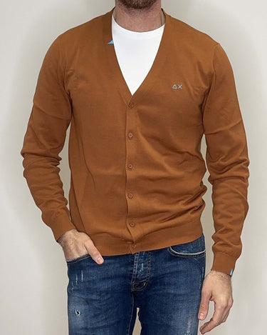 Cardigan Ruggine SUN68 in cotone K34104 - Crush Store