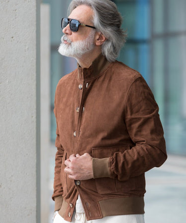 Giacca Volfagli in pelle scamosciata ARTURO - Crush Store