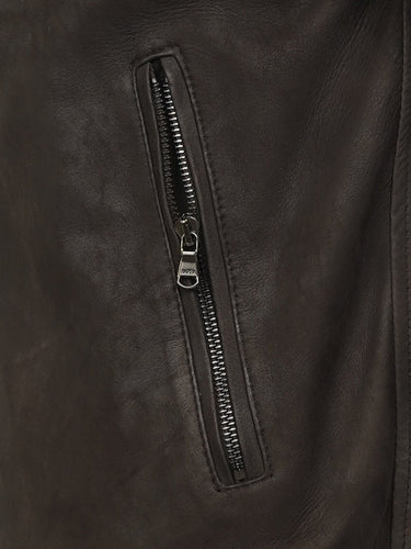 Giubbotto in pelle Barba con Montone JACKIE - Crush Store