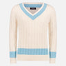 Maglione Gran Sasso a Trecce a righe Scollo a V 23154 - Crush Store