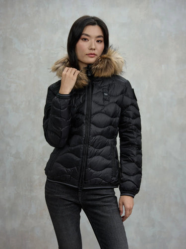 Piumino Blauer Donna con bordo in pelliccia ALDIE - Crush Store