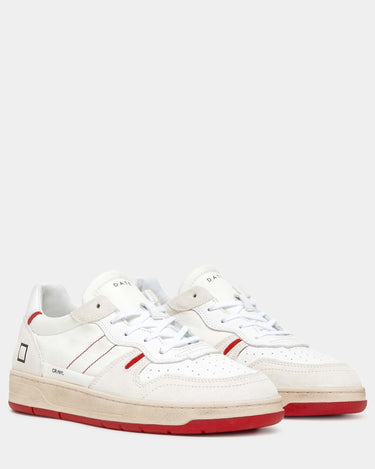 Sneakers DATE Court 2.0 NYLON WHITE - RED - Crush Store