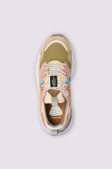 Sneakers Flower Mountain YAMANO 3 Beige - Verde Militare - Rosa - Crush Store