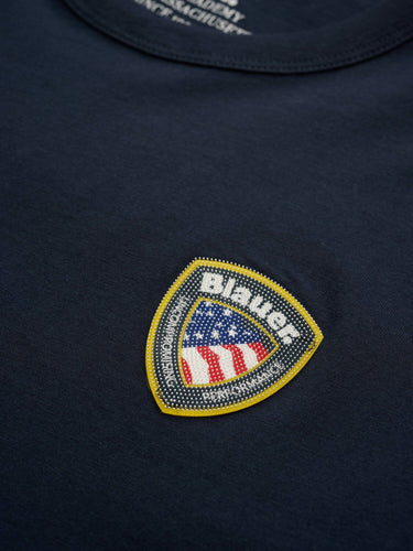 T-shirt Blauer FAXON con Logo Gommato - Crush Store