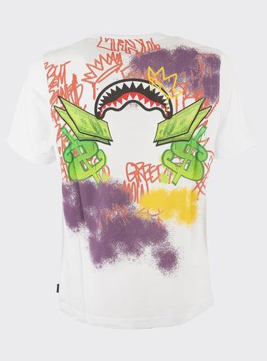 T-shirt Sprayground Bianca Stampa - Crush Store